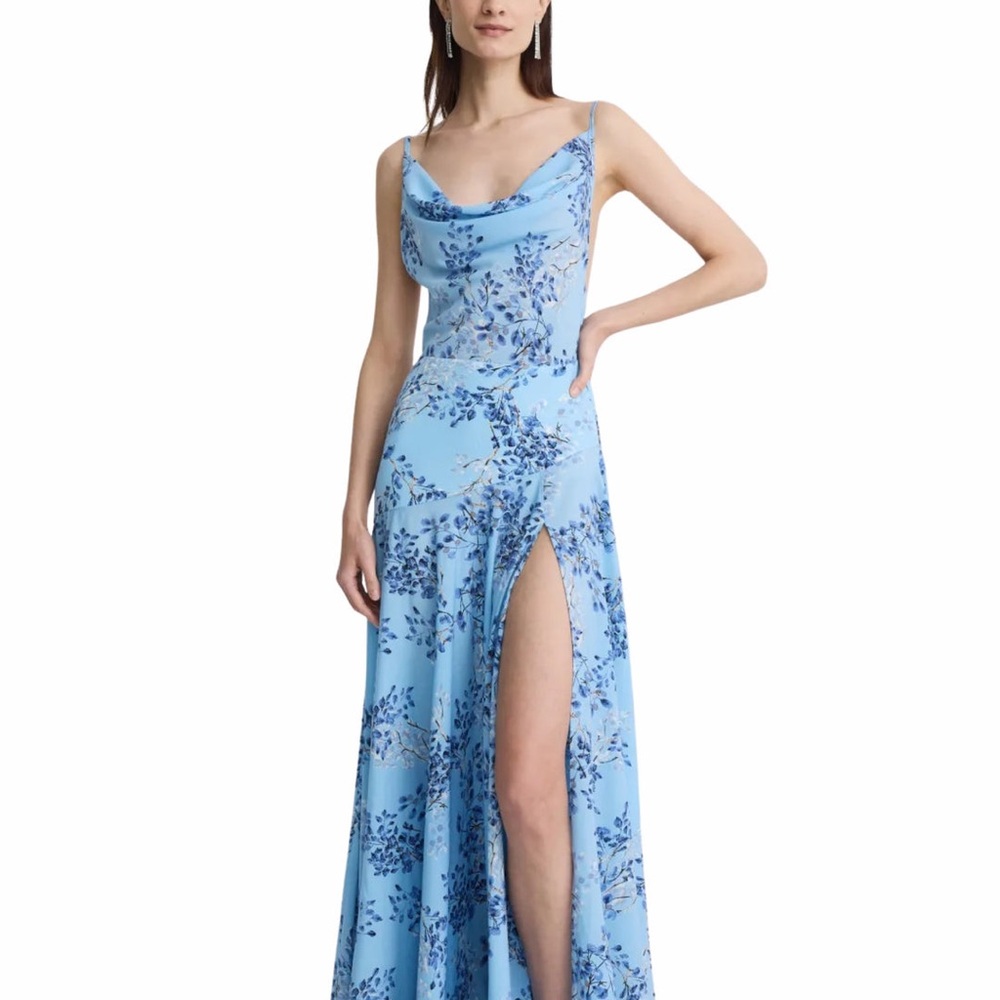 Bronx and Banco Sky Leo Blue Poppy Gown - Size Small